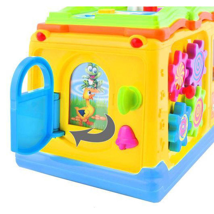 Schoolbus met Boek Speelgoedvoertuig - Geluid Automatisch Rijden - Leerzaam Met licht en Geluid - Ariko