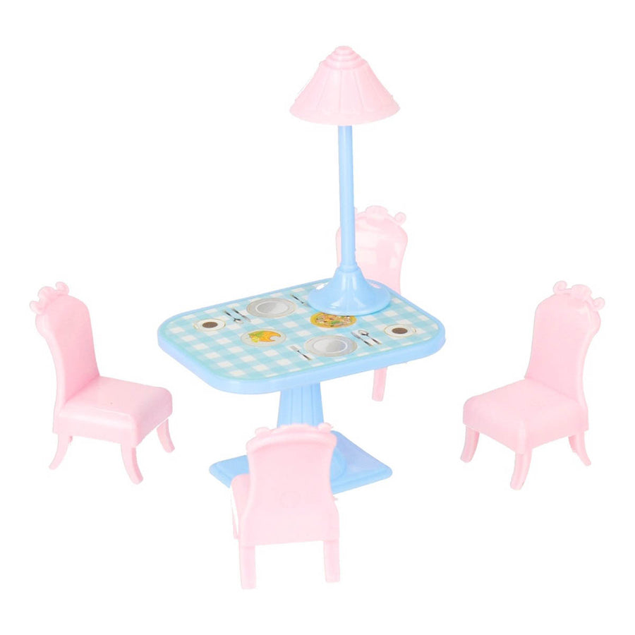 Ariko Poppenhuis My New Home Snow and Ice Series - Medium - Muziek en Licht show - inclusief tuinmap en keuken en slaapkamermeubels - inclusief 2 x AA batterijen van Philips