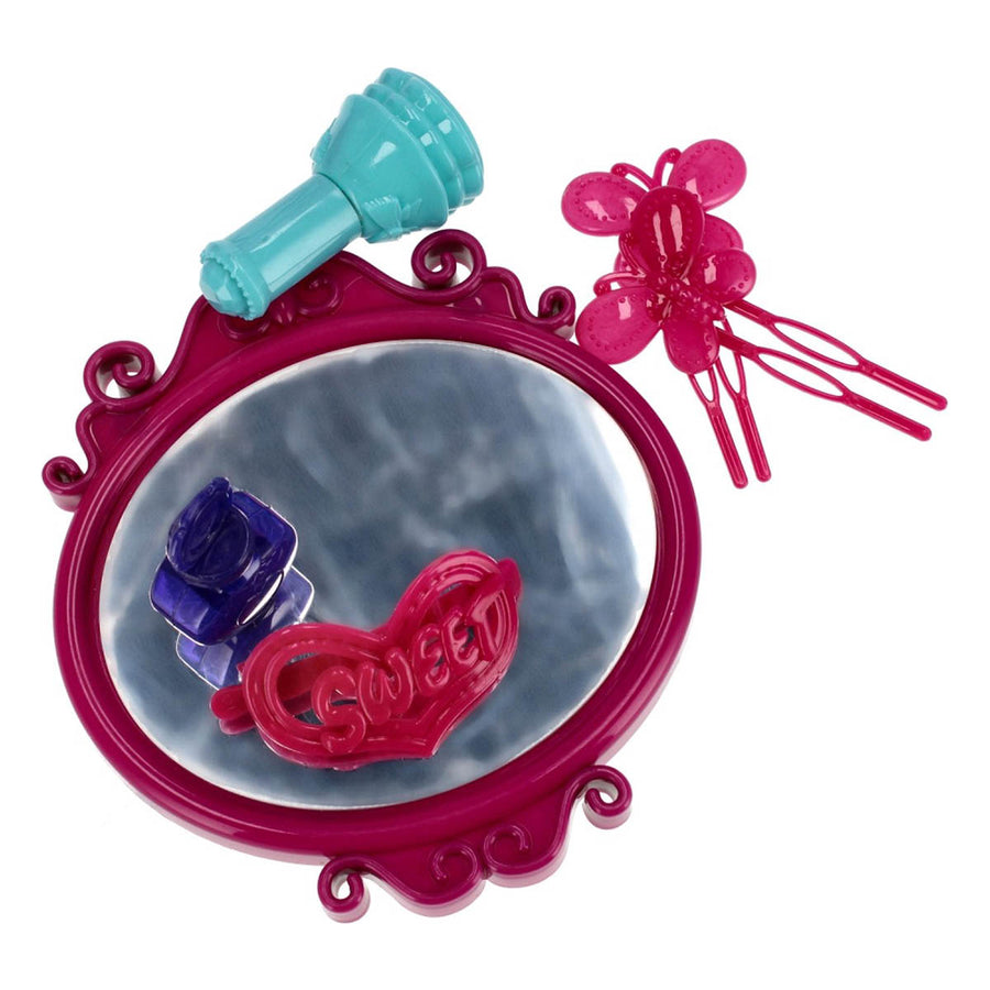 Ariko Speelgoed Koffer Schoonheid salon 30 delig - Fohn, spiegel, make-up, parfum en nog veel meer - handige meeneem koffer