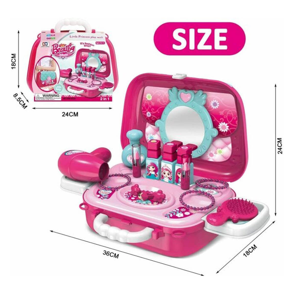 Ariko Trousse de maquillage pour enfants - Portable - Rose - Stylist Toys