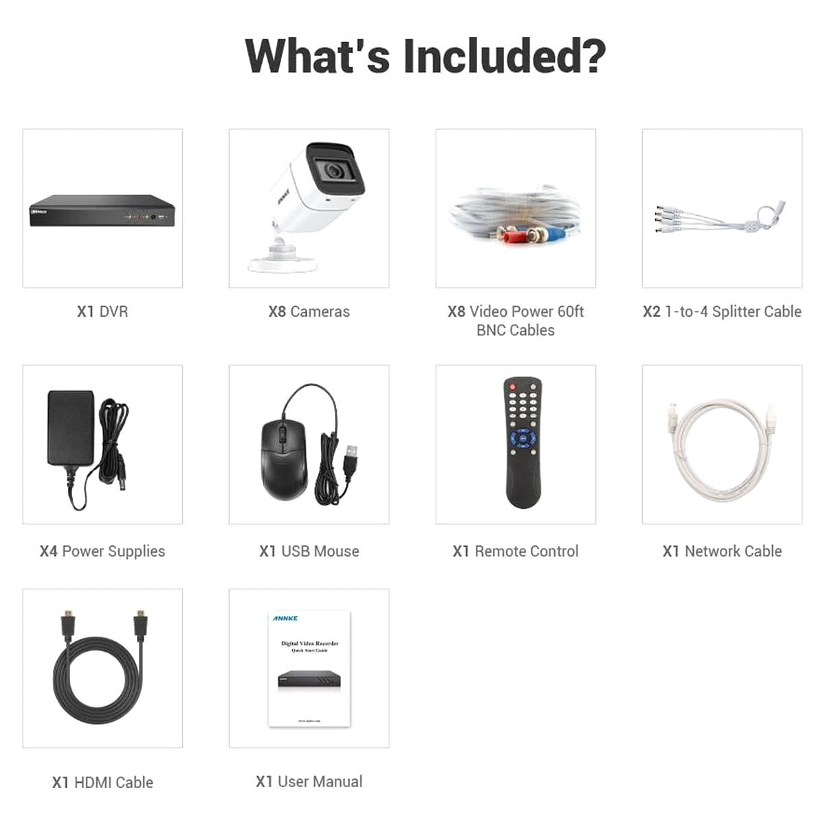 Annke Beveiliging camera set met 4 camera’s ( 4K - 8MP ) en 1tb Harde schijf – plug and play – Nederlandse helpdesk