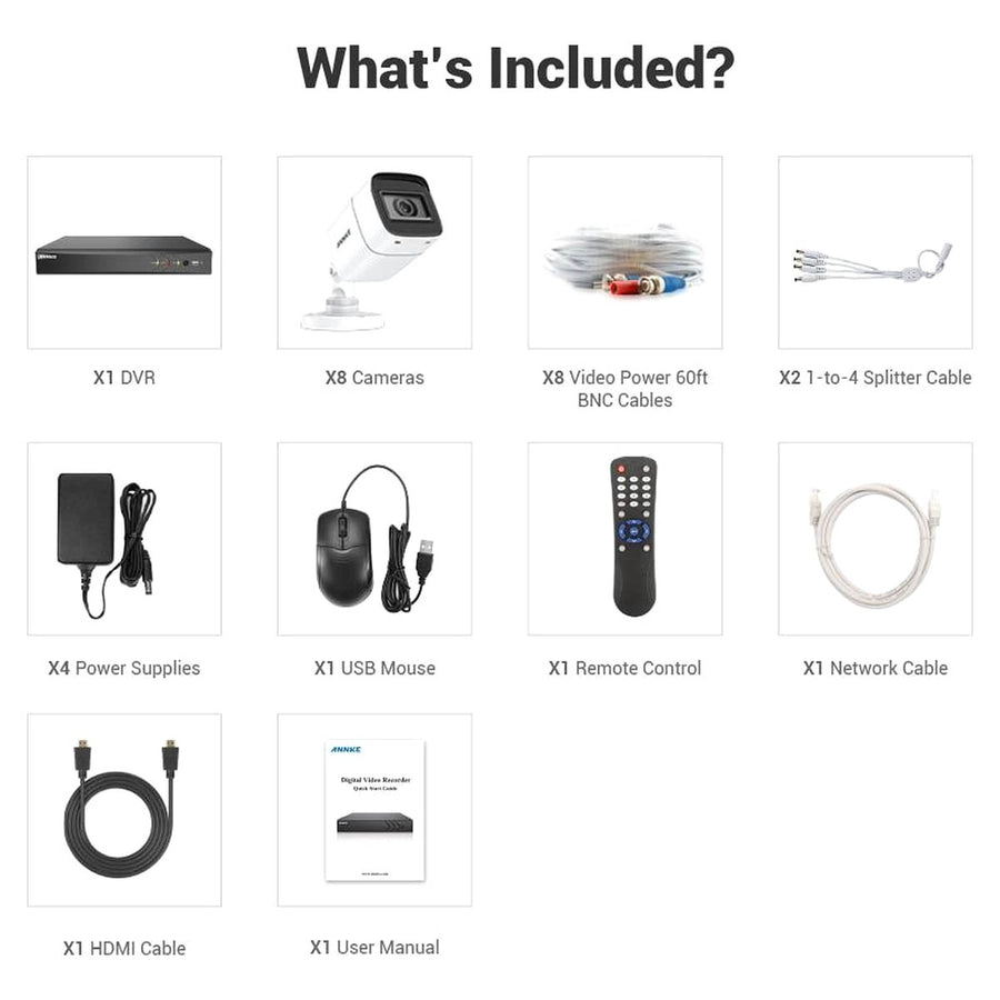 Annke Beveiliging camera set met 4 camera’s ( 4K - 8MP ) en 1tb Harde schijf – plug and play – Nederlandse helpdesk