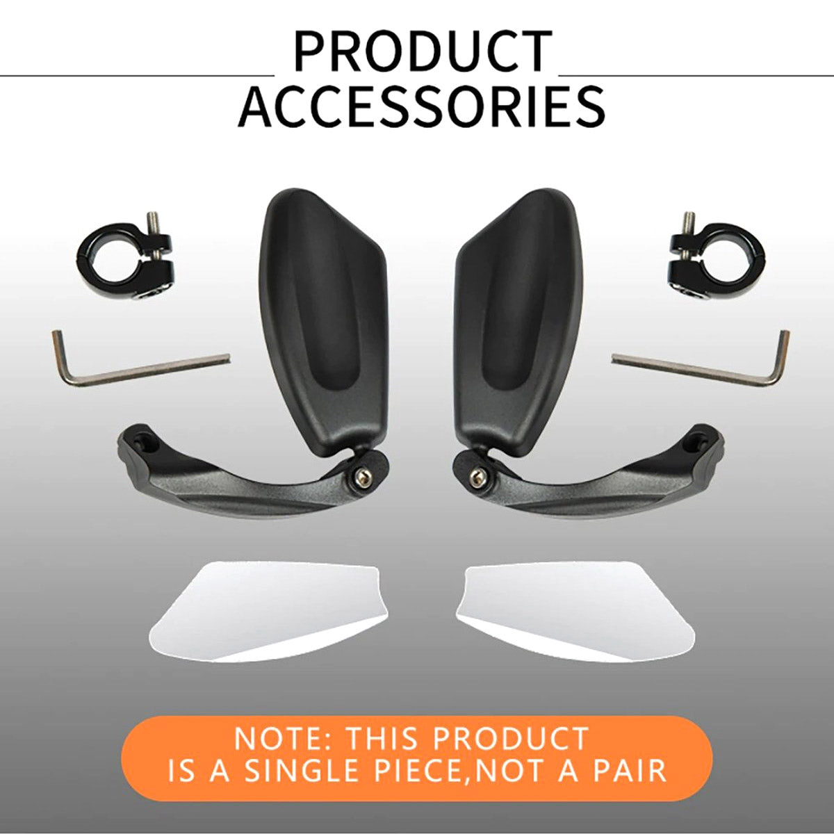 2 pieces - Bicycle mirror - E-bike - Adjustable Left and Right - Ebike - Set of 2 - Black