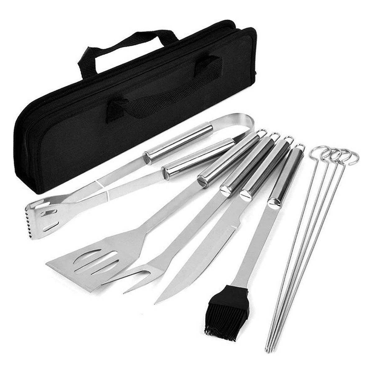 <tc>Ariko</tc> barbecue utensils and tongs set - 9-piece - BBQ - Tongs and skewers set - with storage bag