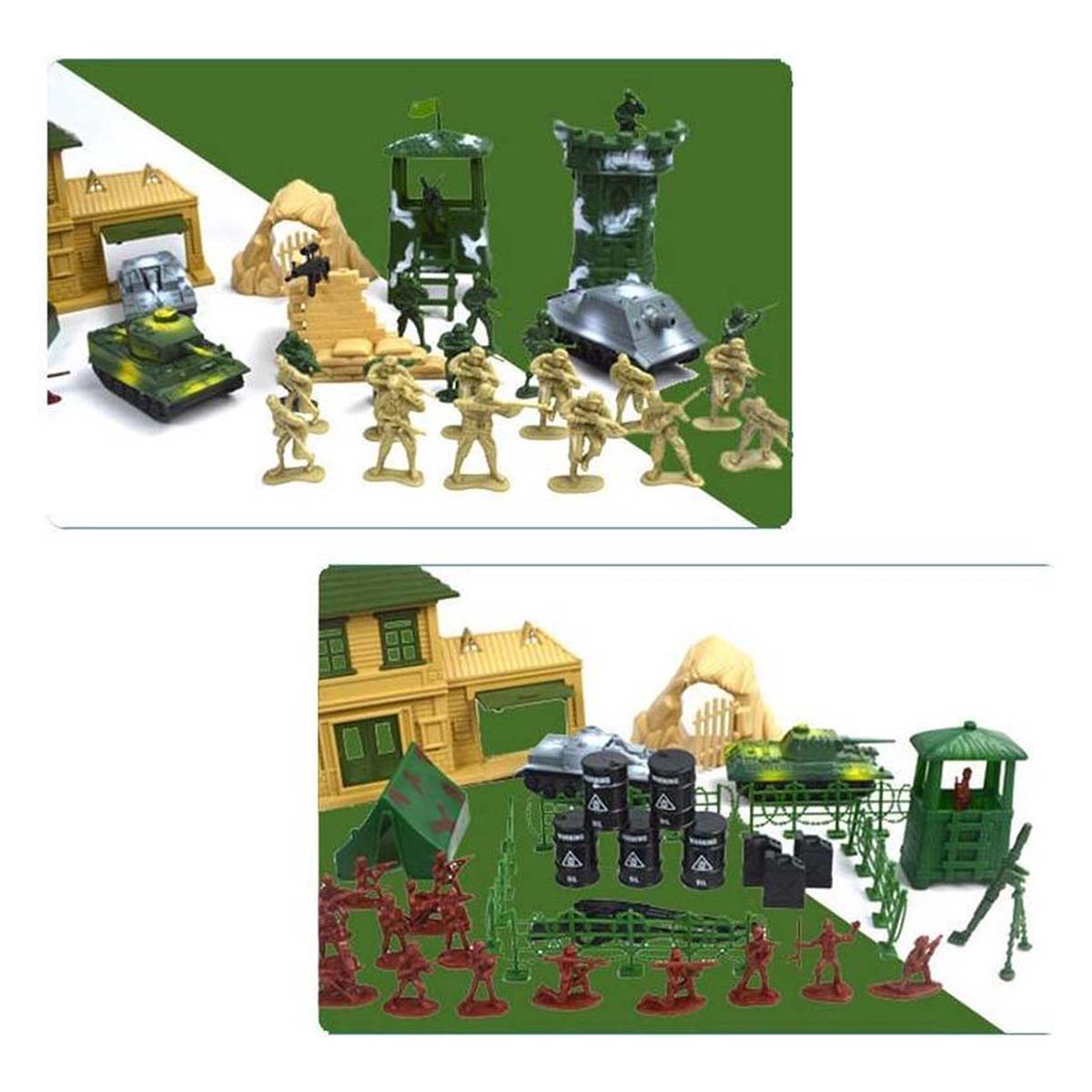 Ariko XXL Army Spielset 300 Teile | Beinhaltet Panzer, Flugzeuge und Gebäude | Soldatenspielzeug | Soldatenset | | Streitkräfte