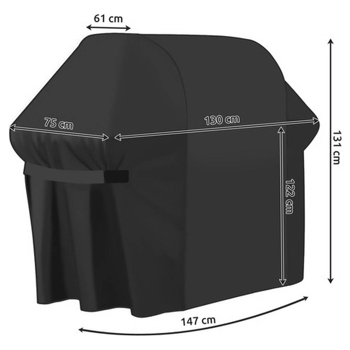 Ariko Housse de barbecue - Housse de barbecue de jardin - Protectrice - Compacte - 147x61x122cm
