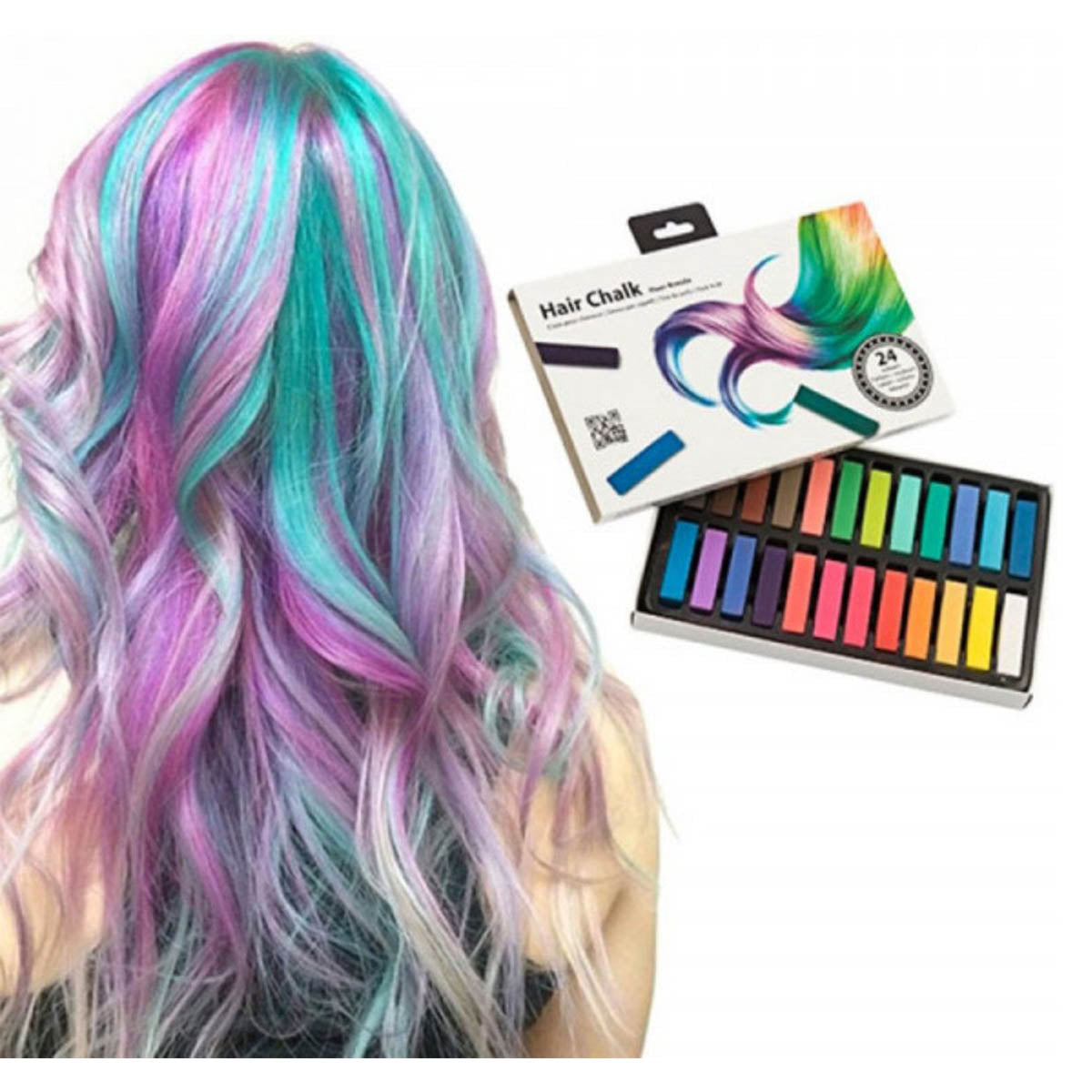 HairChalk® Haarkrijtjes | Haarkrijt | Hair Chalk Set van 24 Kleuren | Haarkleuring | Regenboog Haarverf | Tijdelijke Haarkleuring | Haarkrijt voor Kinderen | Verkleedpartij | Schmink voor Haren | Haarschmink - Ariko