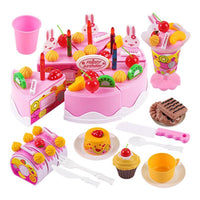 Thumbnail for Ariko Gâteau jouet chantant avec accessoires | Gâteau d'anniversaire | 75 pièces | Rose | Ensemble de jeu | Batteries incluses