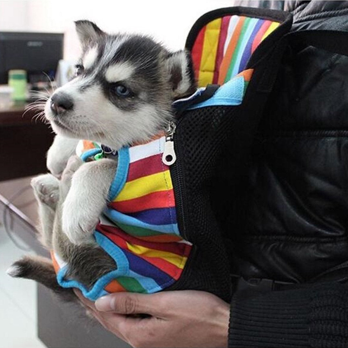 <tc>Ariko</tc> Hundetragetasche - Rucksack - Tragetasche - Hunderucksack - Hundetragetasche - auch für Ihre Katze - Regenbogen