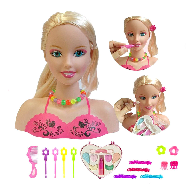 Ariko Kaphoofd met make-up set en haar-accessoires 24 delig - 22cm