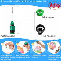 Thumbnail for Ariko Stevige Onderwaterbal XXL | Onder water bal | Met water of lucht te vullen | Waterbal | Inclusief water vulstuk | 22,8 cm | multi kleuren | watermeloen bal