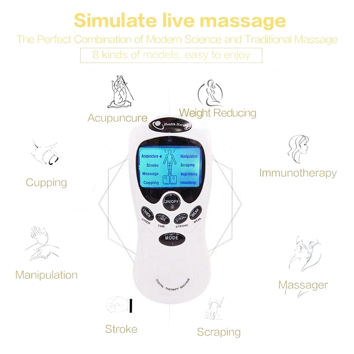 Elektrodentherapie Massage – 4 Elektroden Pads – Electro Stimulator voor Hele Lichaam – Ontspannen Spieren en Stimulatie Bloedcirculatie - Ariko