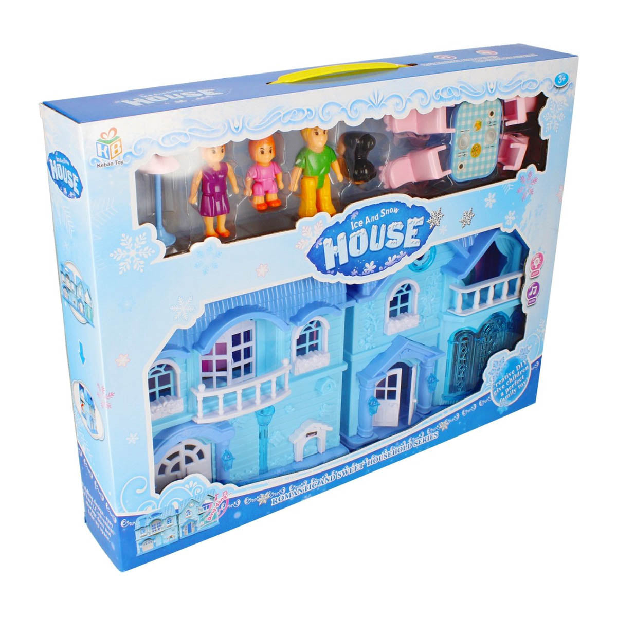 <tc>Ariko</tc> Poppenhuis My New Home Snow and Ice Series - Medium - Music and Light show - including garden map and kitchen and bedroom furniture - including 2 x AA batteries from Philips