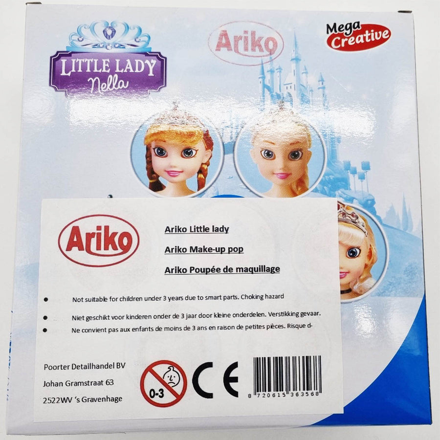 <tc>Ariko</tc> Tête à coiffer - Cheveux blonds - 11 parties - avec couronne et miroir