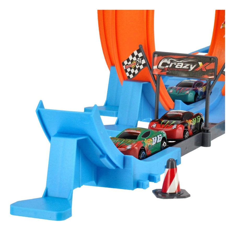 Ariko Dubbele Track Racebaan - 40 delig - Twee louping - Twee lounchers in 4 versnellingen - 3 in 1 - 4 auto's - met puntensysteem