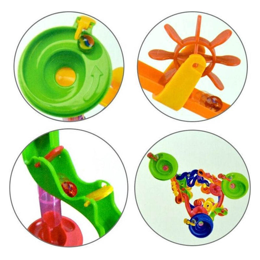 Ariko XXL-Kugelbahn | 105 Stück | inkl. 30 Murmeln | 12 verschiedene Elemente | Rätsel | Achterbahn | Rennbahn aus Marmor | Spiral