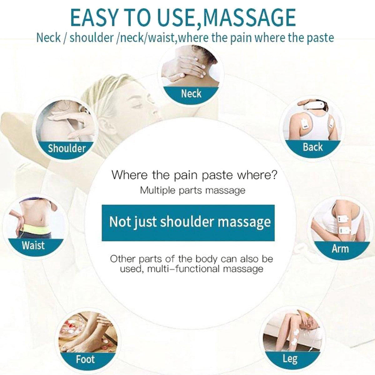 Elektrodentherapie Massage – 4 Elektroden Pads – Electro Stimulator voor Hele Lichaam – Ontspannen Spieren en Stimulatie Bloedcirculatie - Ariko