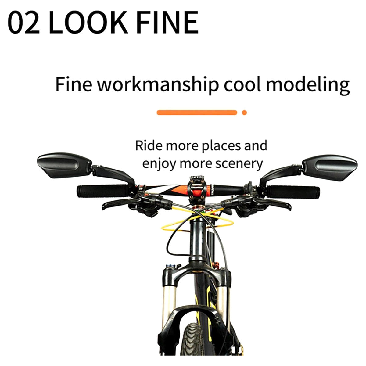 2 pieces - Bicycle mirror - E-bike - Adjustable Left and Right - Ebike - Set of 2 - Black