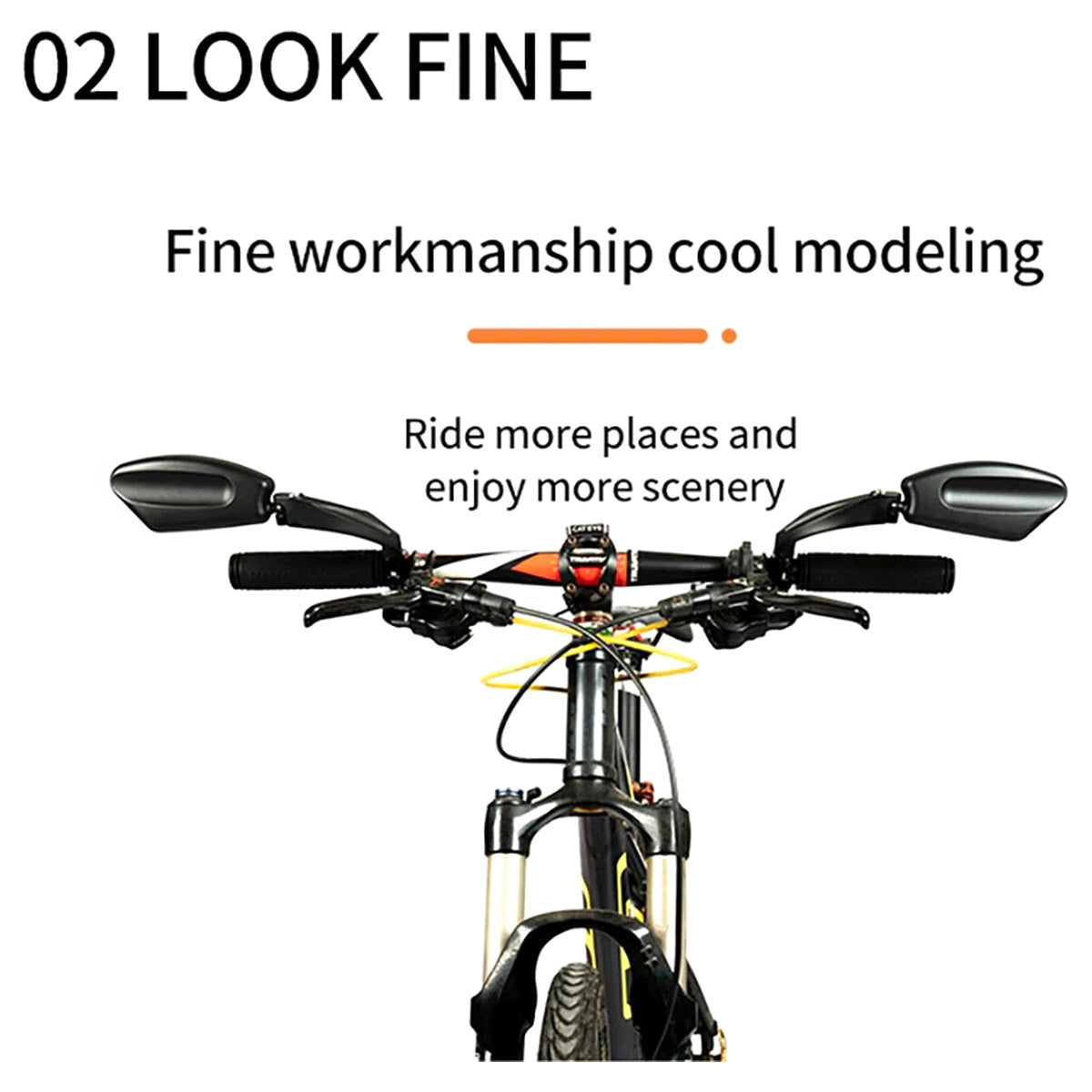 2 Stück - Fahrradspiegel - E-Bike - Links und rechts verstellbar - E-Bike - 2er-Set - Schwarz