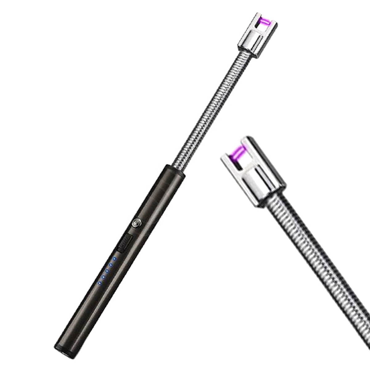 FLEXIBELE electrische keuken bbq aansteker oplaadbaar met usb kabel windproof - Zwart - Ariko