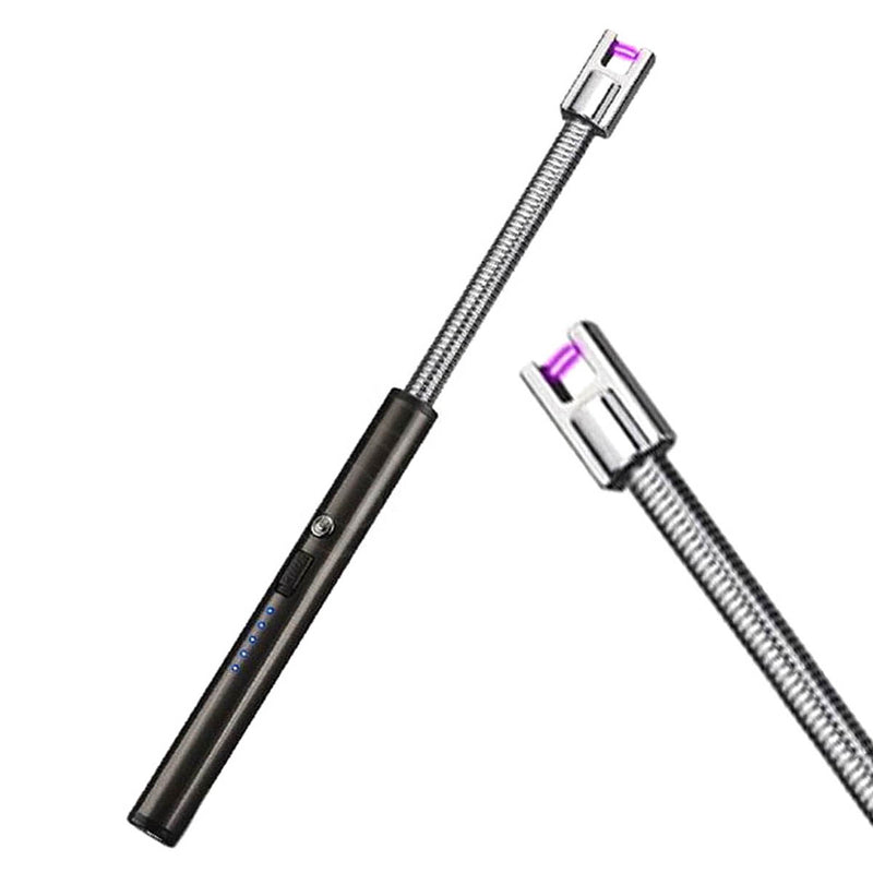 FLEXIBELE electrische keuken bbq aansteker oplaadbaar met usb kabel windproof - Zwart - Ariko