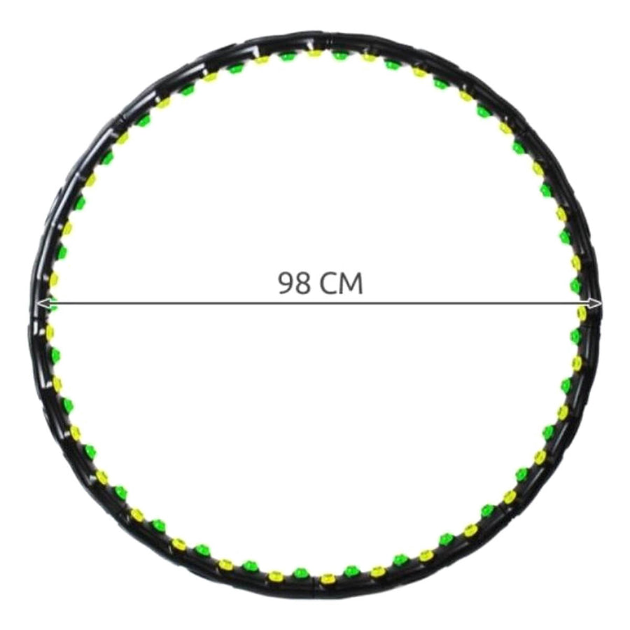 Ariko Fitness Massage Hoelahoep Ø 98cm | met 64 Magnetische balletjes | Waist Trainer | Sport Hula Hoop | Sport hoepel | Vetverbranding | Gymnastiek | Fitness | Groen-geel