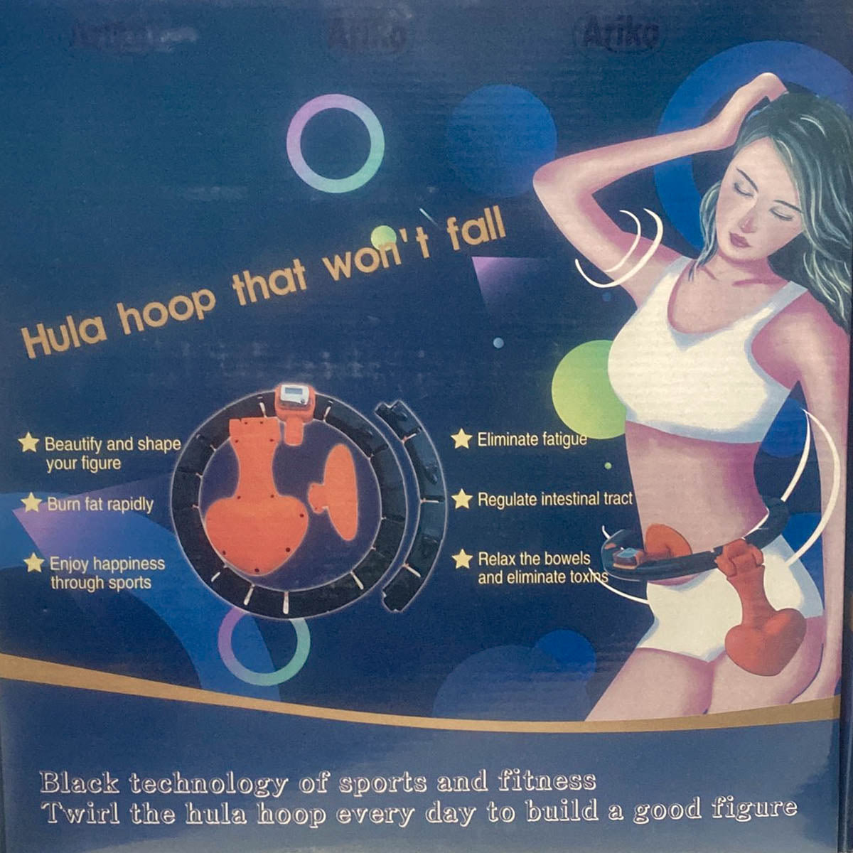 Ariko Hula Hoop Wheel avec compteur LED - Pliable - Fitness Hula Hoop - Hula Hoop - Hula Hoop avec poids