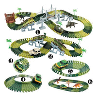 Thumbnail for Ariko Autostrecke mit Dinosauriern | Rennstrecken-Dschungel | mit Dinosauriern | Dinosaurierspur | flexible Rennstrecke | 6 verschiedene Rennstrecken | mit Militärfahrzeug | einschließlich Batterien