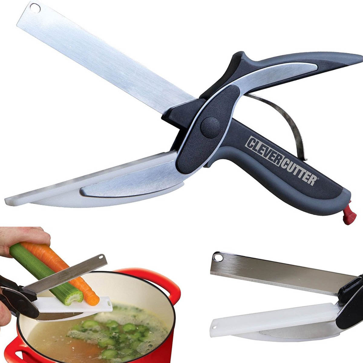 Ariko Clever Cutter 2in1 Schneidebrett und Messer – Küchenschere – Küchenhelfer – Küchenutensilien