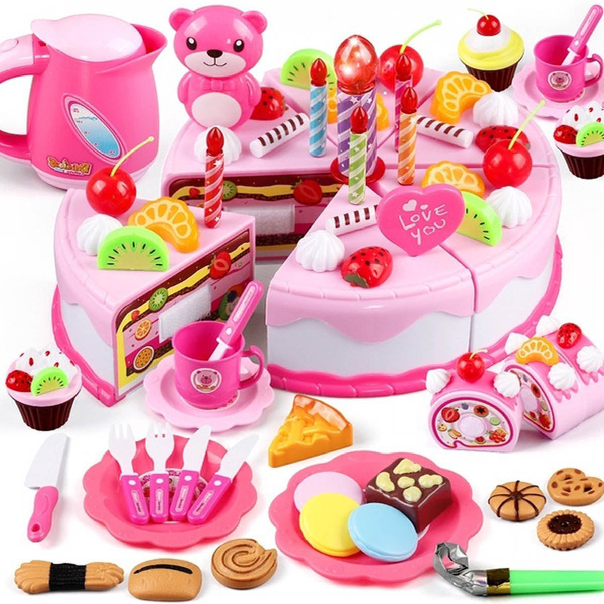 Ariko Gâteau d'anniversaire 80 pièces - Cupcake - Gâteau - attributs de cuisine - avec son - piles incluses