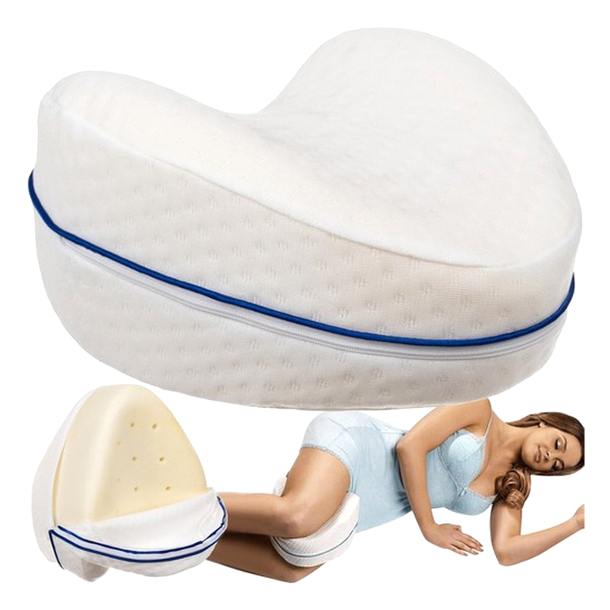 <tc>Ariko</tc>  Ergonomic Knee Pillow - Memory Foam - Ergonomic Pillow - Memory Foam - For Side Sleepers - Orthopedic - Washable
