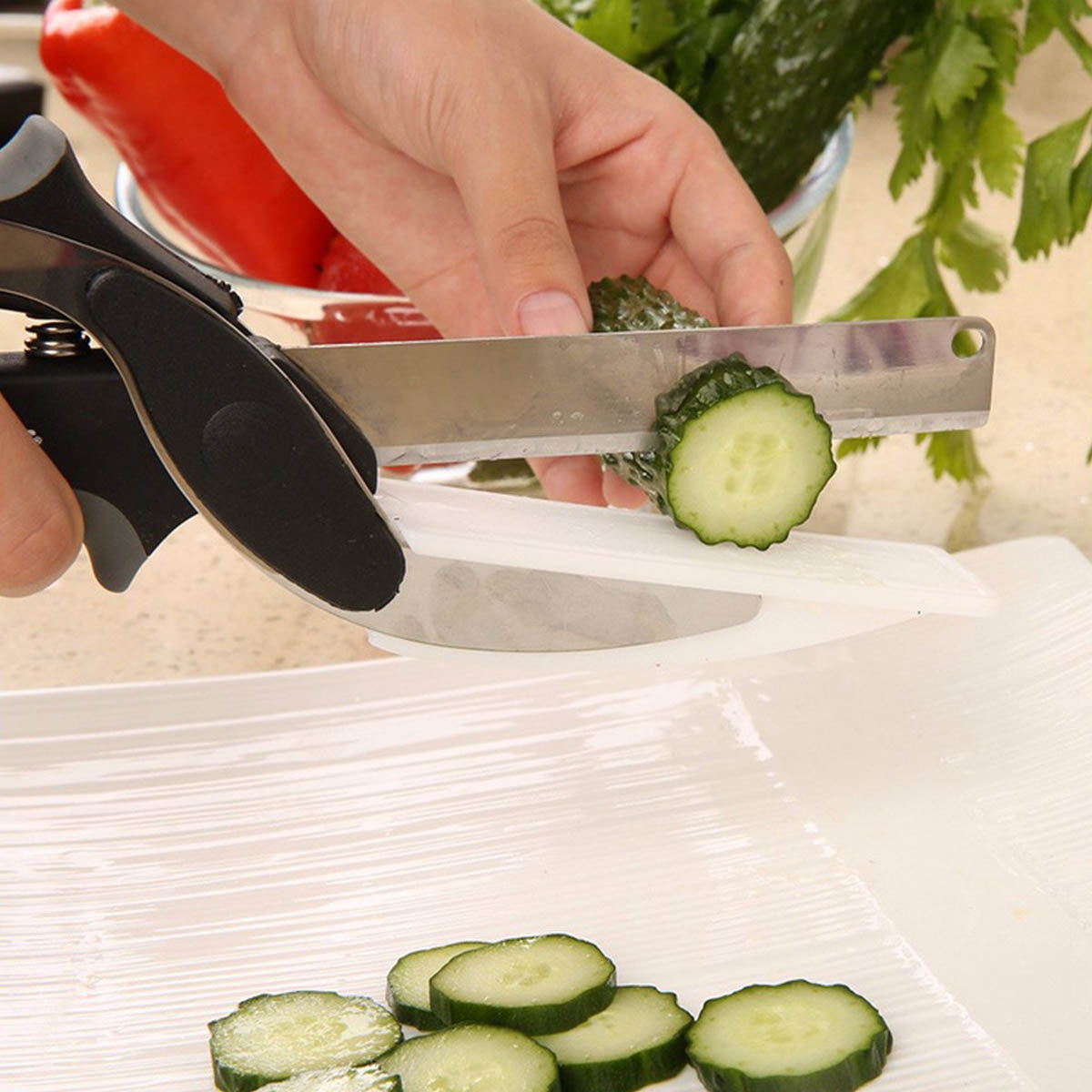 <tc>Ariko</tc> Clever Cutter 2in1 Cutting Board and Knife - Kitchen Scissors - Kitchen Aid - Kitchen Utensils