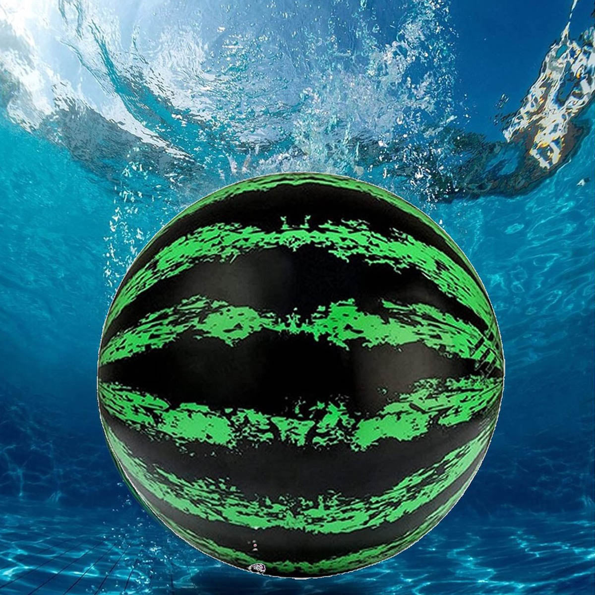 Ariko Stevige Onderwaterbal XXL | Onder water bal | Met water of lucht te vullen | Waterbal | Inclusief water vulstuk | 22,8 cm | Groen zwart