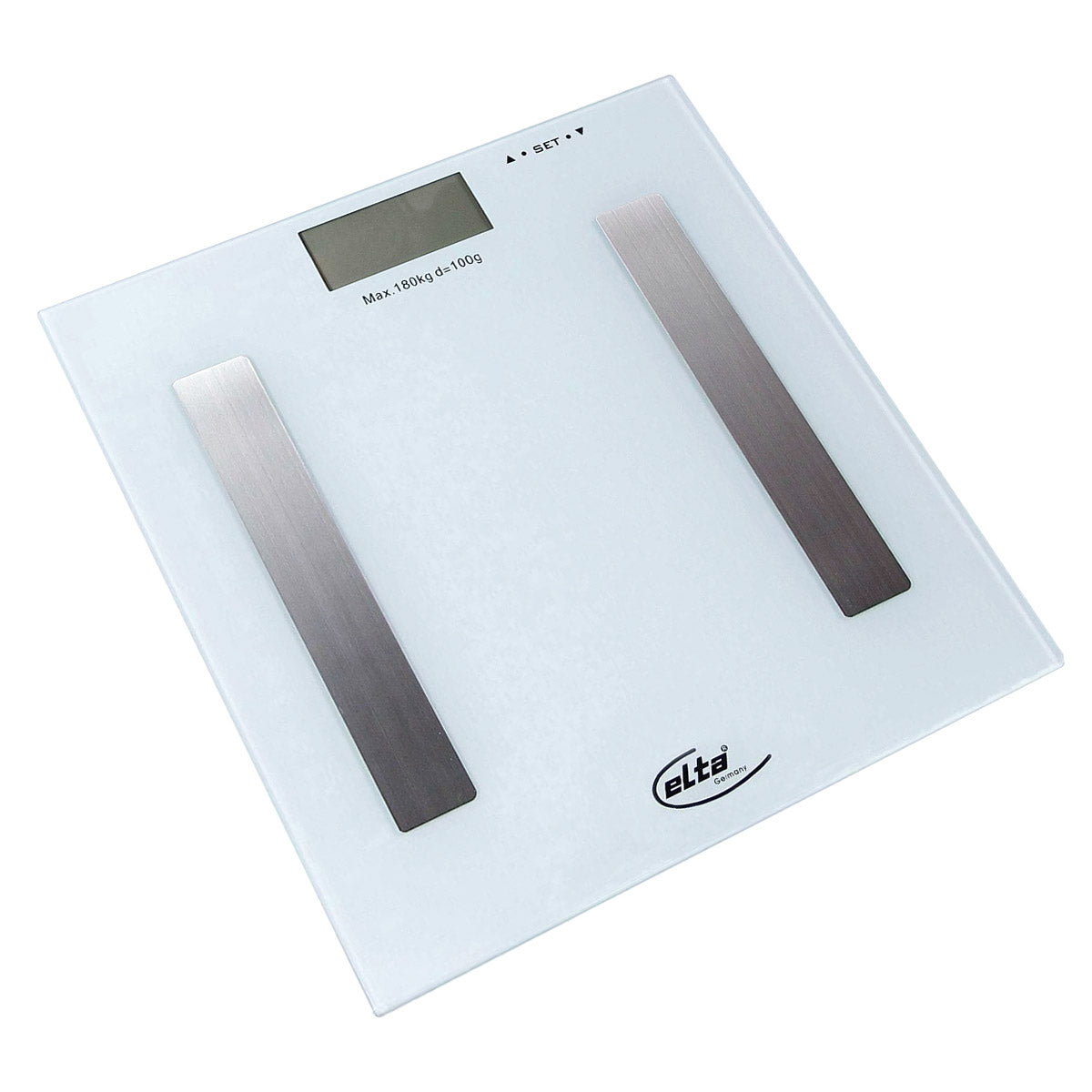 Ariko Elta Digitale Body - Fit Weegschaal - Personenweegschaal - Analyseweegschaal - Wit - Grijs - Afmetingen 28 x 28 x 2.5 Cm - Maximaal 180 KG - Inclusief 2 x AAA batterijen