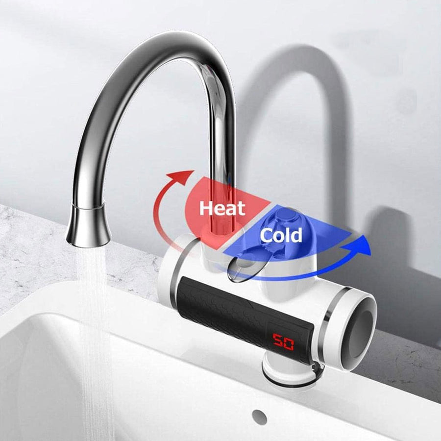 Ariko Elektrisch Verwarmd Kraan en douche - Elektrisch Instant kraan tot 60 ?c - LCD Digitaal - Niet Kokend Water - 3000W - Inclusief Douchekop