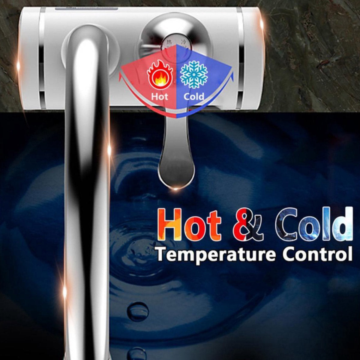 Ariko Elektrisch Verwarmd Kraan en douche - Elektrisch Instant kraan tot 60 ?c - LCD Digitaal - Niet Kokend Water - 3000W - Inclusief Douchekop
