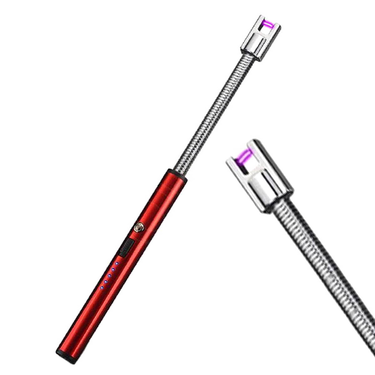 FLEXIBELE electrische keuken bbq aansteker oplaadbaar met usb kabel windproof - Rood - Ariko