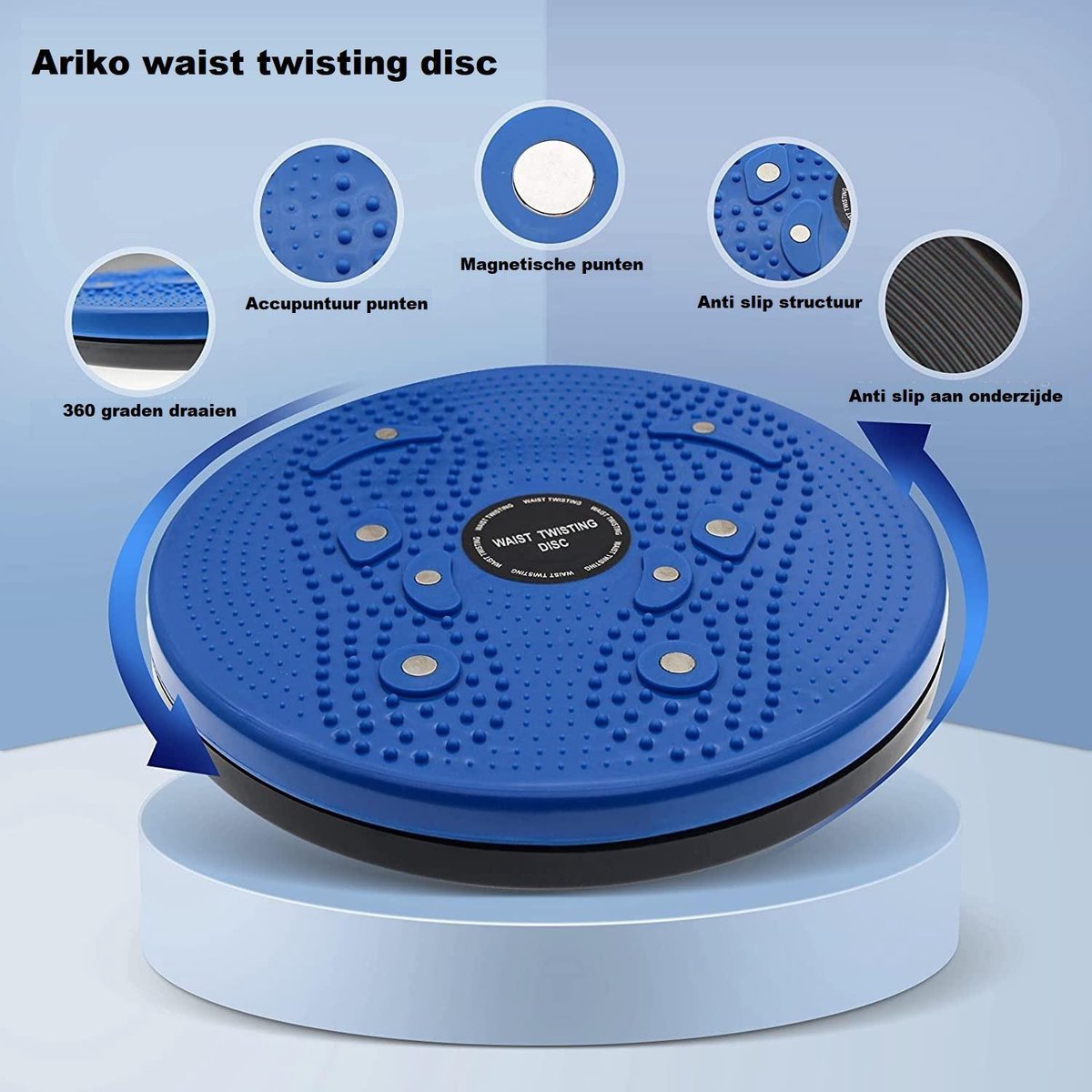 Ariko Waist Twisting Plate | Twist plaat | Twist trainer | Aerobic Exercise Fitness magneet | Afvallen | Voetmassage | Magneten | Fitness | Blauw