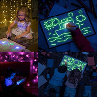 Thumbnail for <tc>Ariko</tc>  Planche à dessin de tableau blanc lumineux A4 | Planche à dessin magique enfants | Dessiner avec la lumière | DEL | planche à dessin lumineuse | jouets éducatifs | brille dans le noir | stylo lumineux | dessiner dans le noir