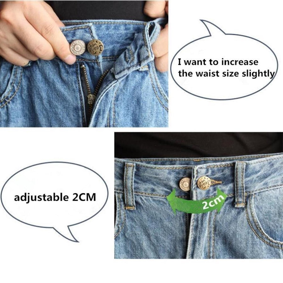 WiseGoods Luxe Broekverbreder - Knoopsgat Verlengers - Jeans & Broeken - Verstelbare Knopen - 2 cm - Taille - Zwanger - 5 stuks - Ariko