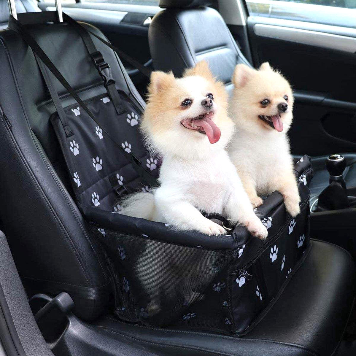 <tc>Ariko</tc> Siège auto chien/chat/chiot - siège pliable résistant à l'eau pour chien/chat - Siège animal pour la voiture - Panier pour chien - 40 x 40 x 25 cm - Y compris bol de nourriture pliable et brosse - Ceinture de sécurité - Voiture propre
