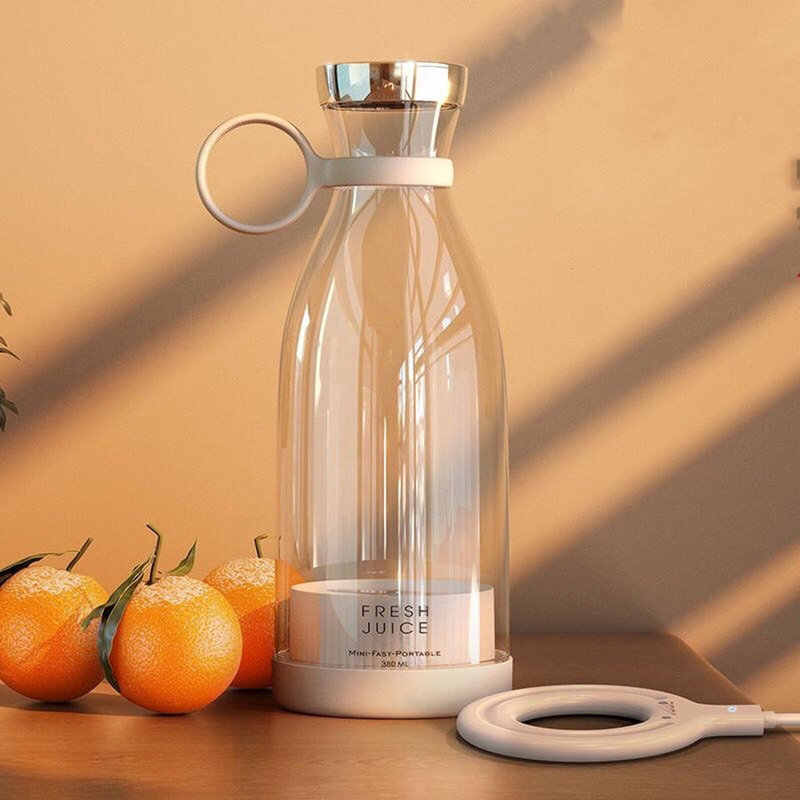 Ariko Tragbarer Mixer – Mini-Mixer für unterwegs – Smoothie-Mixer – Babynahrung – Frische Säfte – 350 ml – Magnetisches USB-Ladegerät – Pink