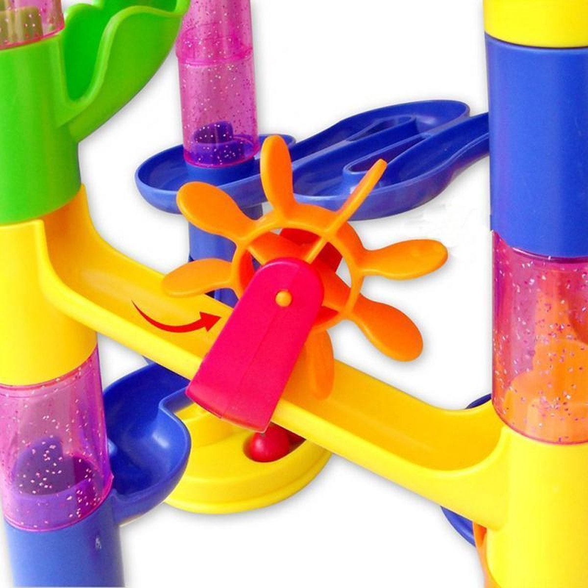 Ariko XXL Knikkerbaan | 105 delig | incl 30 Knikkers | 12 Verschillende elementen | Puzzel | Achtbaan | Marble Racebaan | Spiraal