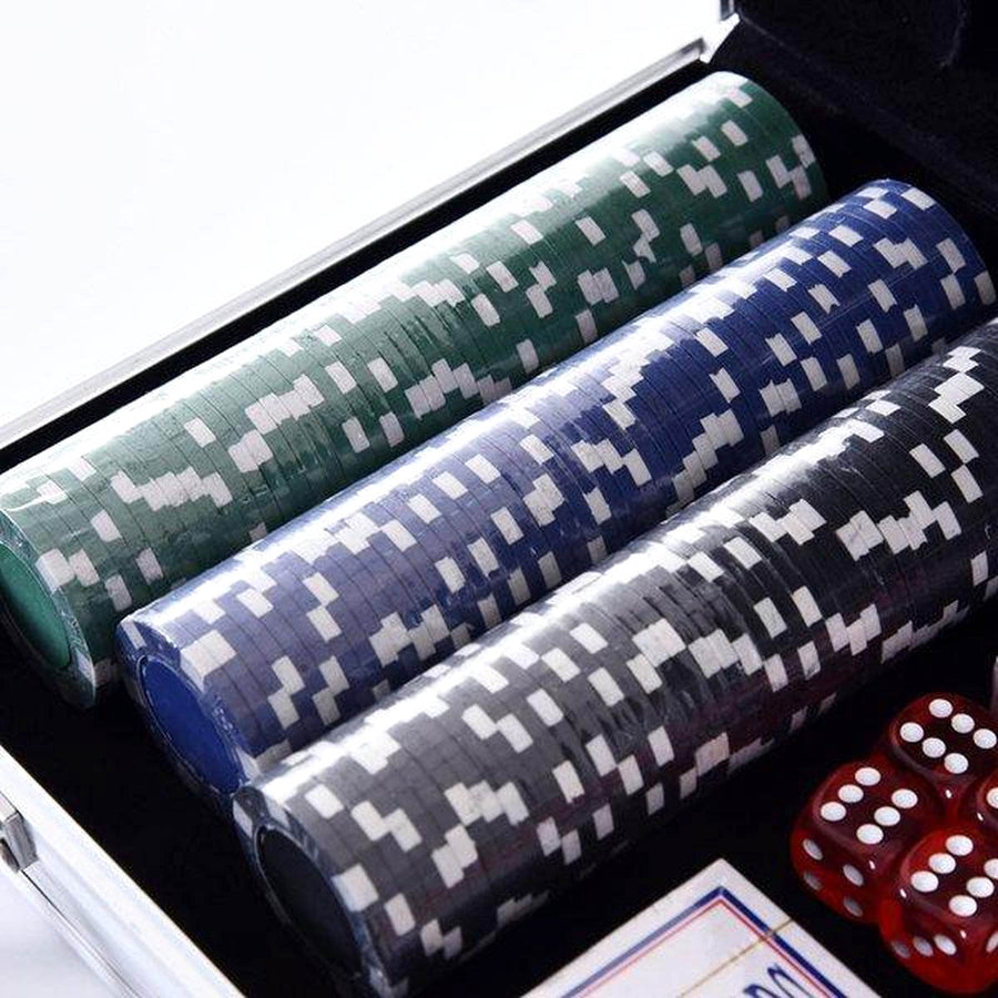 Deluxe Pokerset In Aluminium Koffer - Omaha / Texas Hold Em Pro Poker Set Met 300 Chips & Poker Kaarten Playing Cards - Pokerkoffer - Ariko