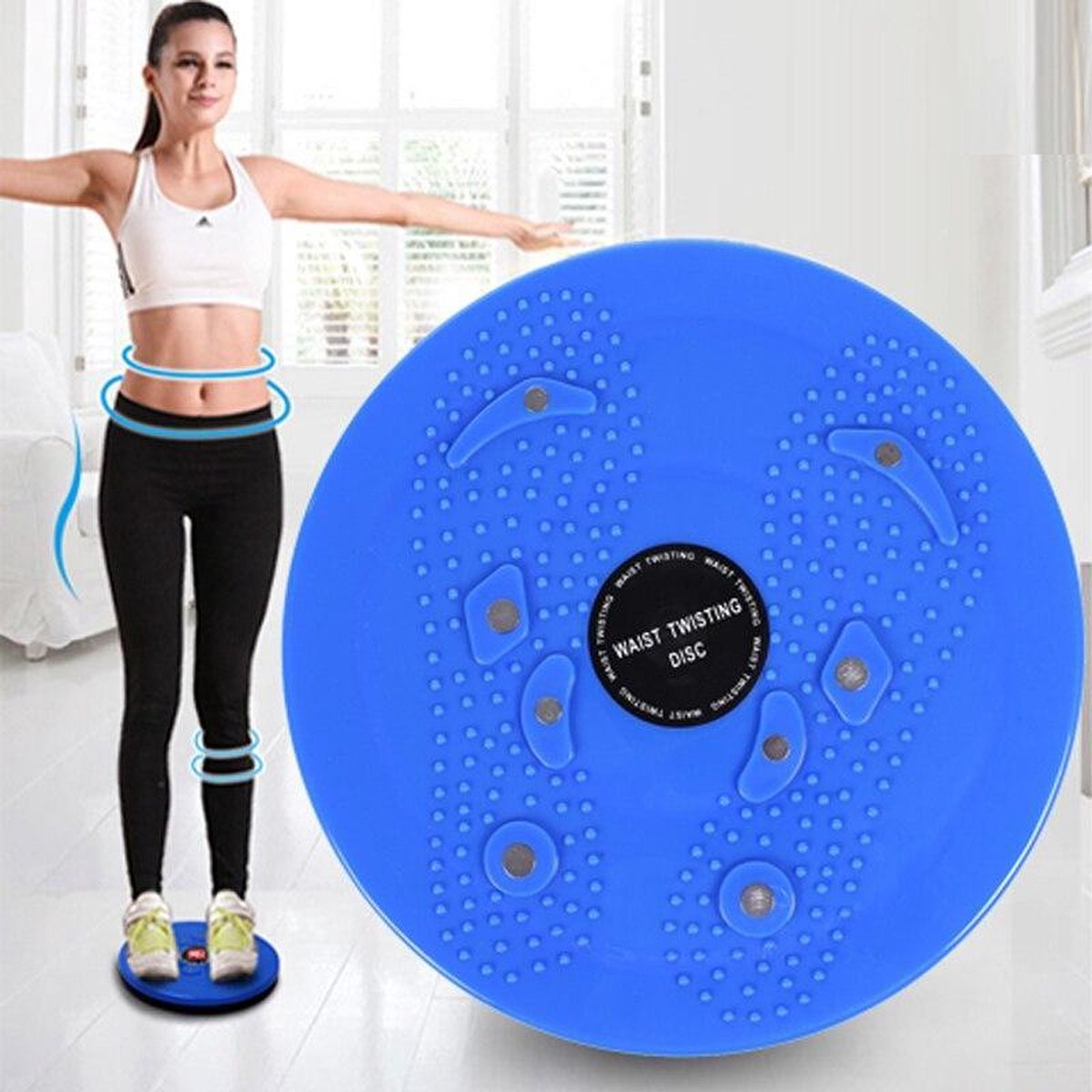 Ariko Waist Twisting Plate | Twist plaat | Twist trainer | Aerobic Exercise Fitness magneet | Afvallen | Voetmassage | Magneten | Fitness | Blauw