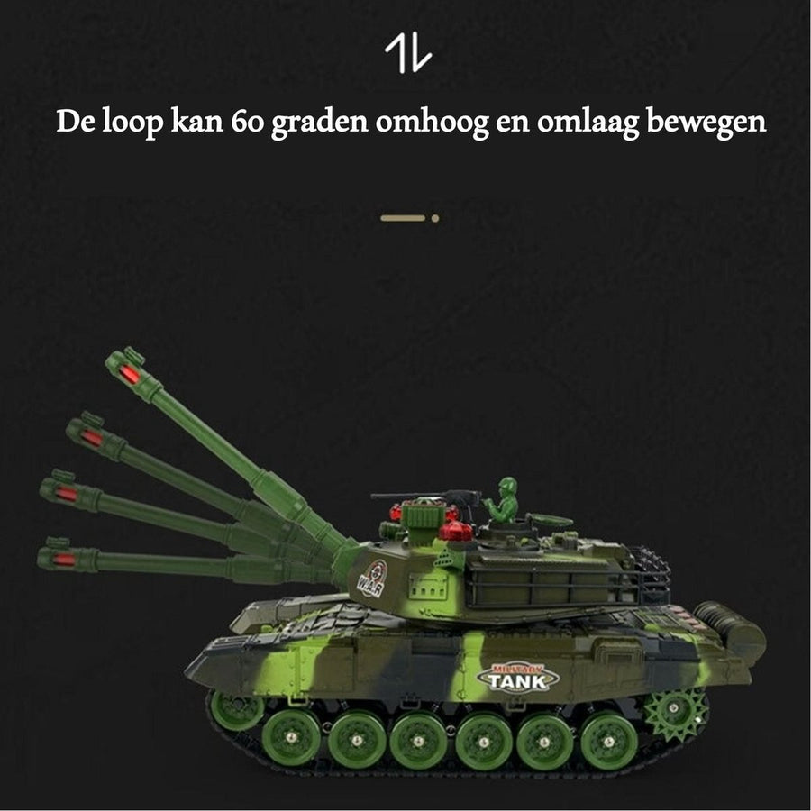 Ariko XXL RC Speelgoed Tank - Groen - Op Afstand bestuurbare Radiografische Tank Met Afstandsbediening - Met Geluid & Licht Effecten - Met Interne Accu - 2.4Gz - Schaal 1:14
