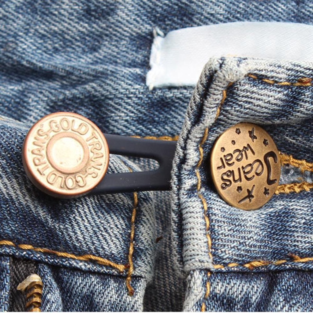 WiseGoods Luxe Broekverbreder - Knoopsgat Verlengers - Jeans & Broeken - Verstelbare Knopen - 2 cm - Taille - Zwanger - 5 stuks - Ariko