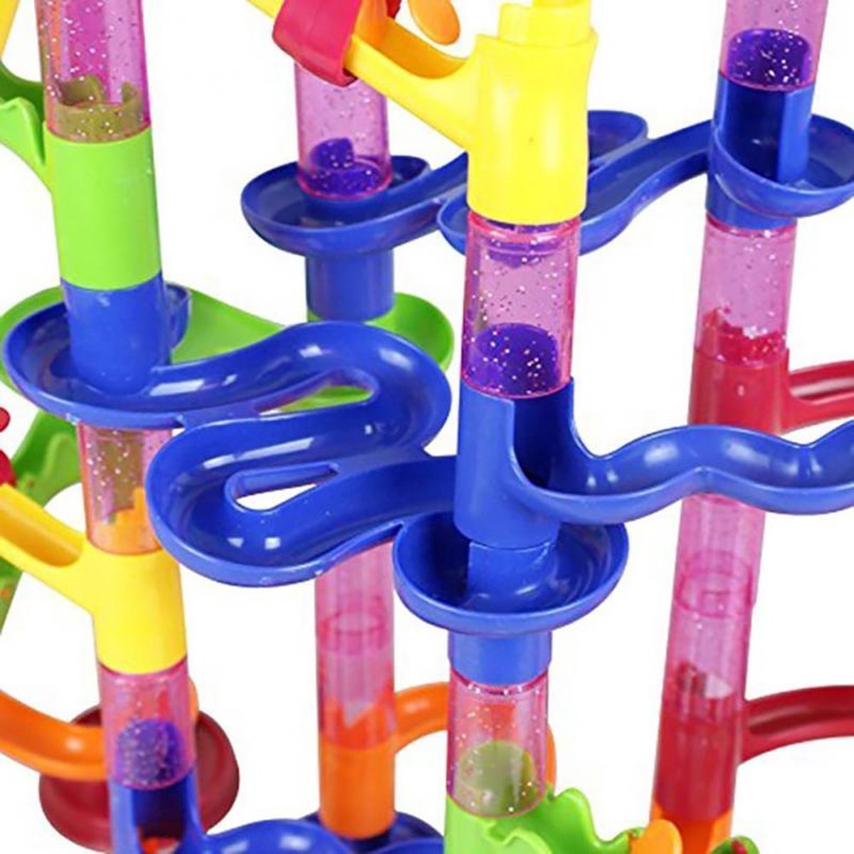 Ariko XXL Knikkerbaan | 105 delig | incl 30 Knikkers | 12 Verschillende elementen | Puzzel | Achtbaan | Marble Racebaan | Spiraal