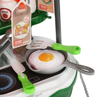 Thumbnail for Ariko Spielzeugwagen Küche 47-teilig - Kochtöpfe, Gewürze, Geschirr, Spüle und vieles mehr - praktischer Koffer mit Rollen