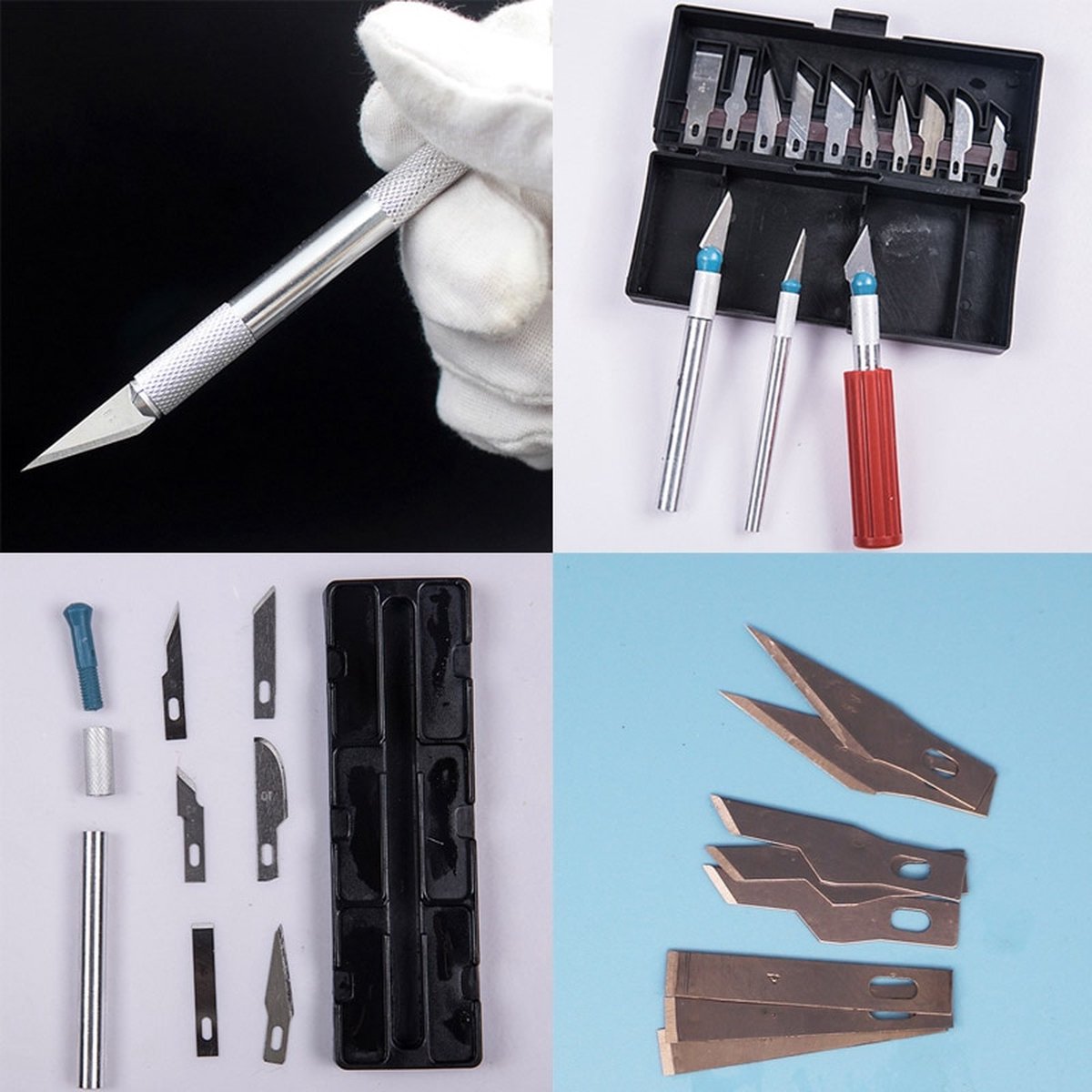 Ariko AKN3305 Ensemble de couteaux de précision 16 pièces - Couteau scalpel - Couteau stylo - Couteau passe-temps - Couteau de coupe - Couteau chirurgical - Couteau de précision